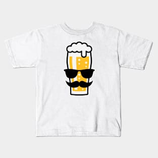 Beer Glass With Sunglasses & Moustache (Funny / 3C) Kids T-Shirt